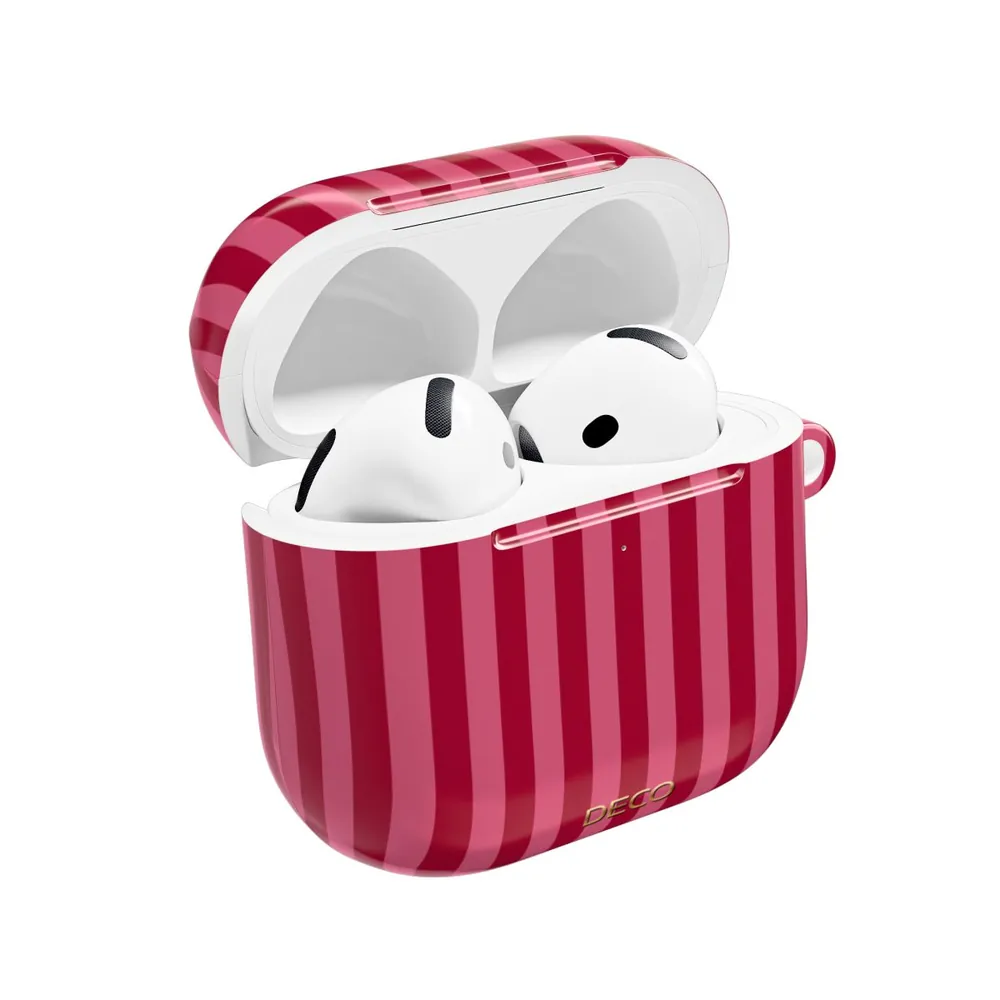 Classic Red & Pink Stripes AirPod Case