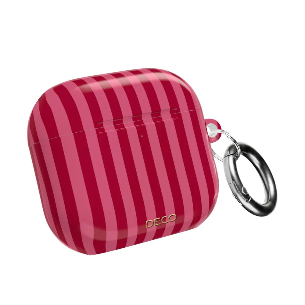 Classic Red & Pink Stripes AirPod Case