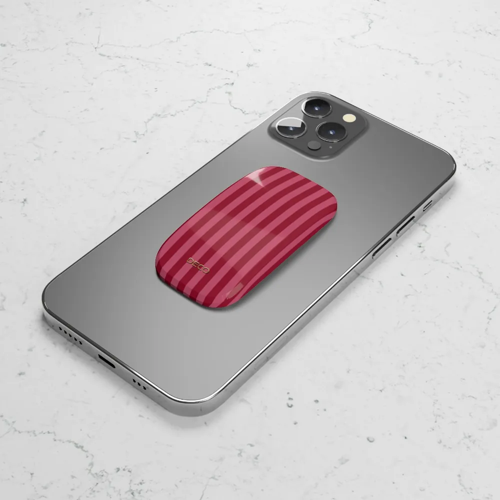 Classic Red & Pink Stripes Phone Grip & Stand