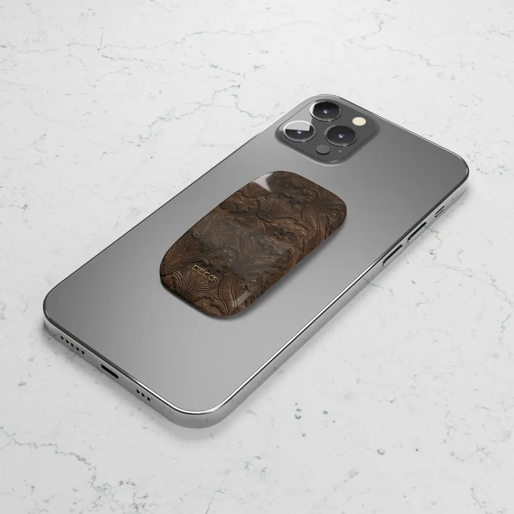Classic Tooled Western Leather Phone Grip & Stand