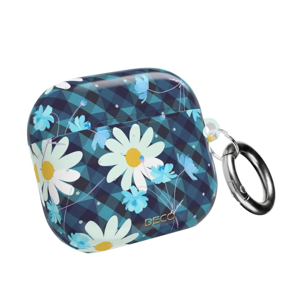 Daisy Blue Gingham Plaid AirPod Case