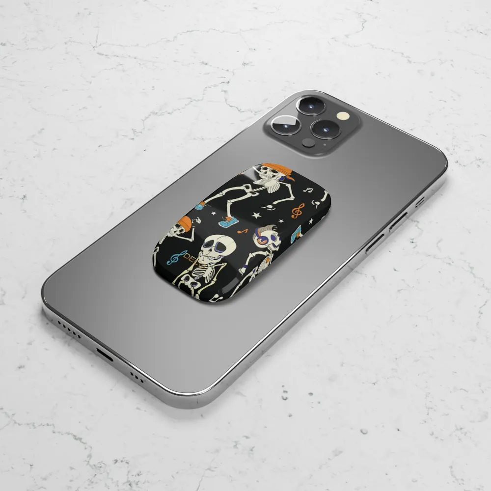 Dancing Skeletons Spooky Halloween Phone Grip & Stand