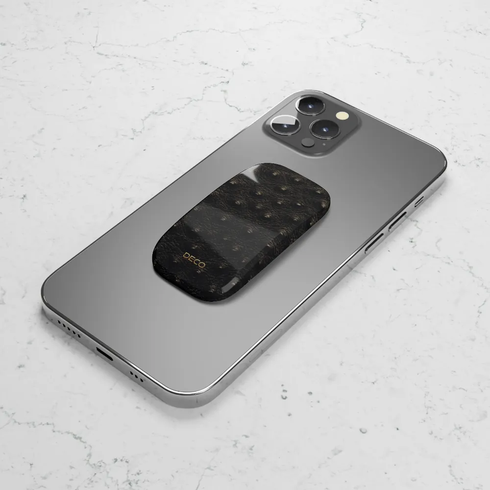 Dark Ostrich Skin Phone Grip & Stand