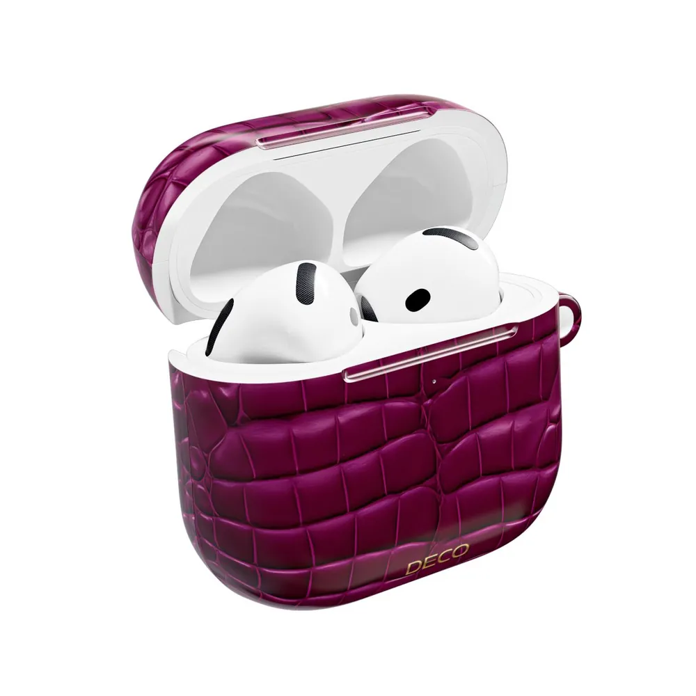 Deep Magenta Alligator Skin AirPod Case