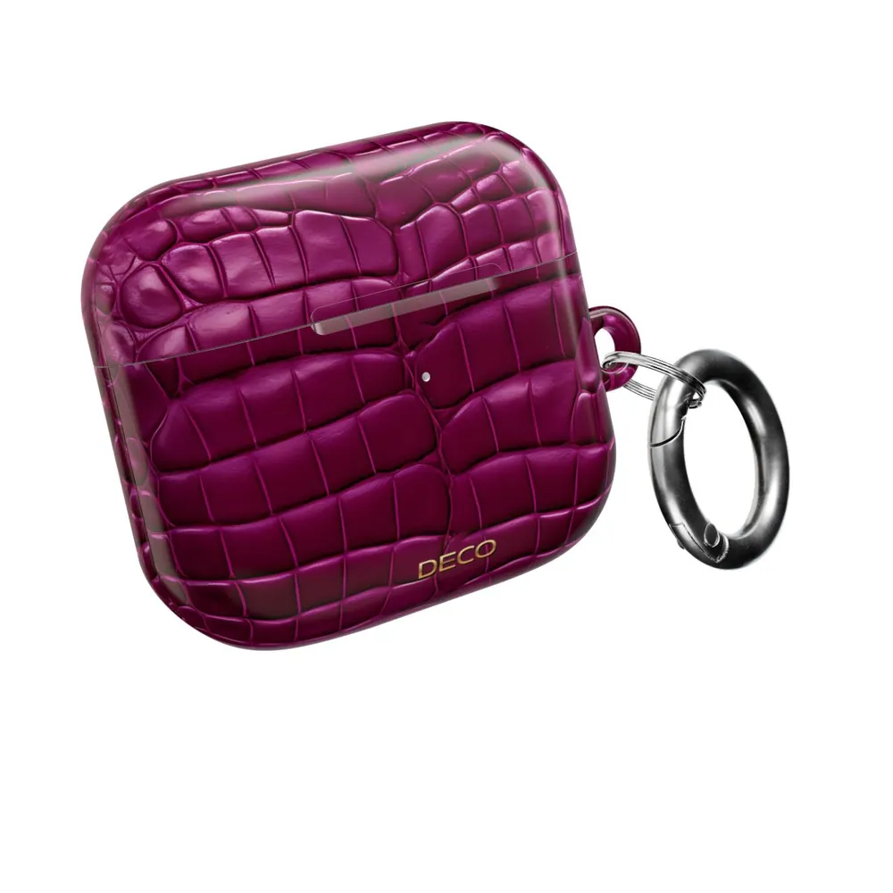 Deep Magenta Alligator Skin AirPod Case