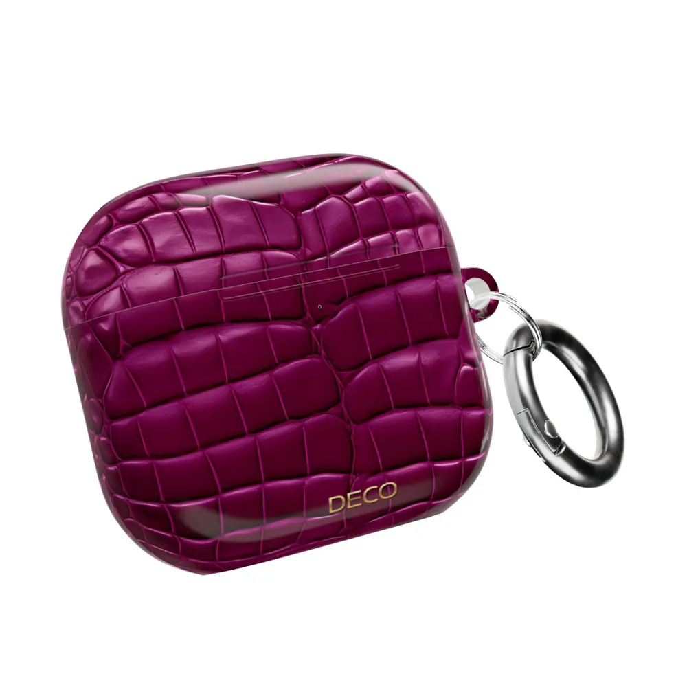 Deep Magenta Alligator Skin AirPod Case