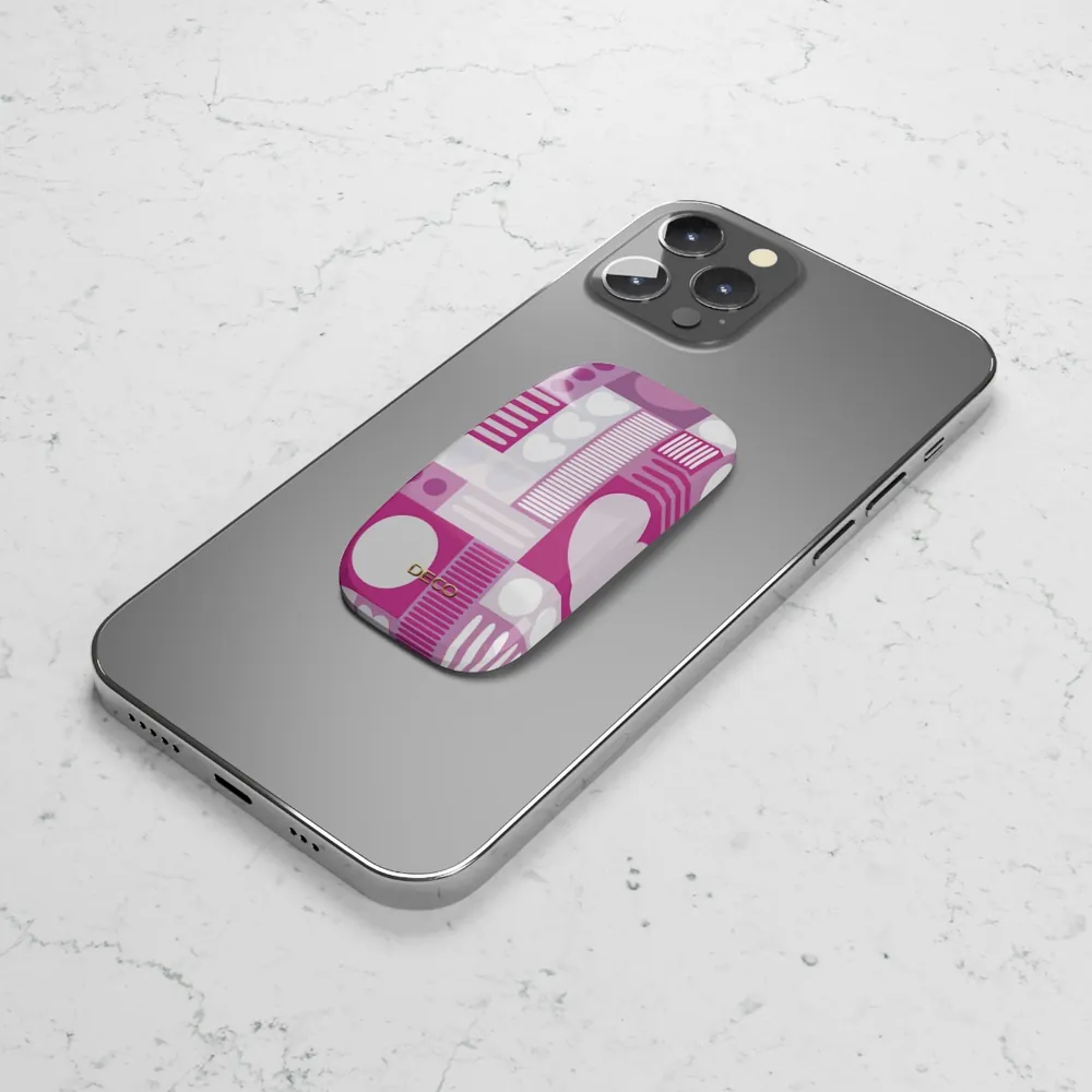 Deep Pink Graphic Hearts Phone Grip & Stand
