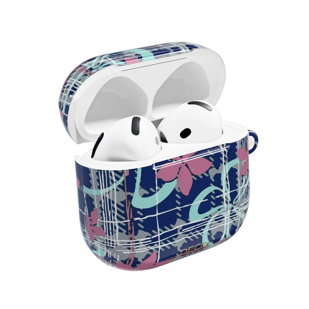 Digital Floral Plaid AirPod Case