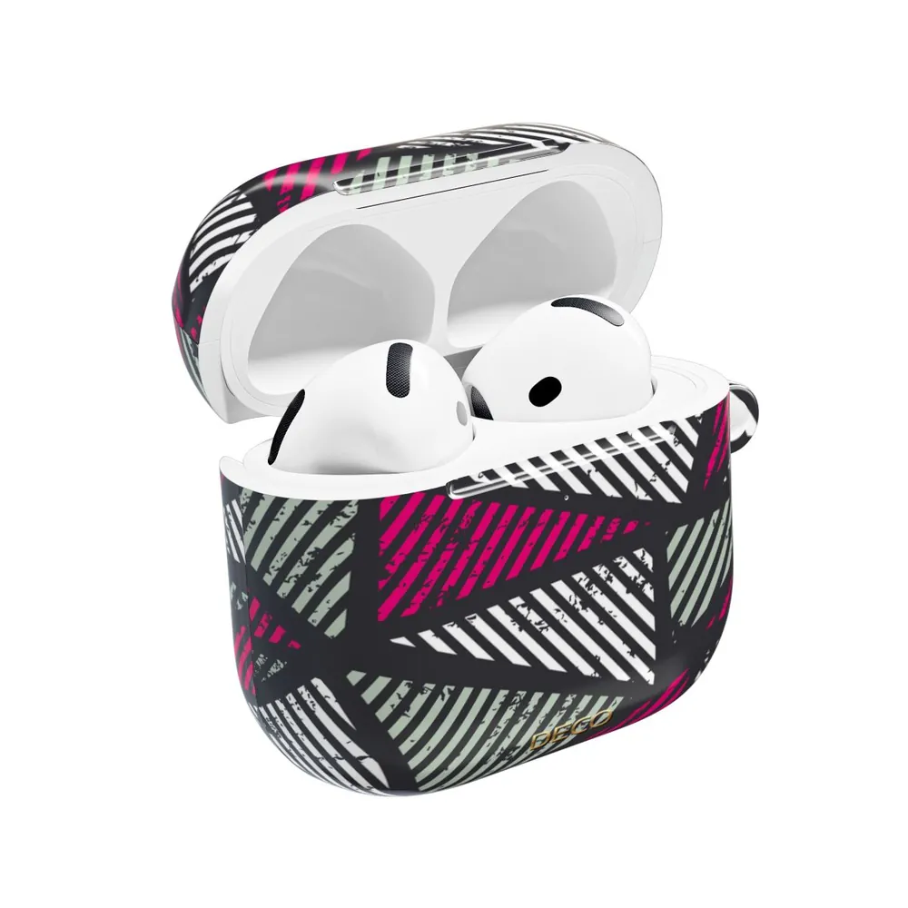 Distressed Magenta Geometric AirPod Case