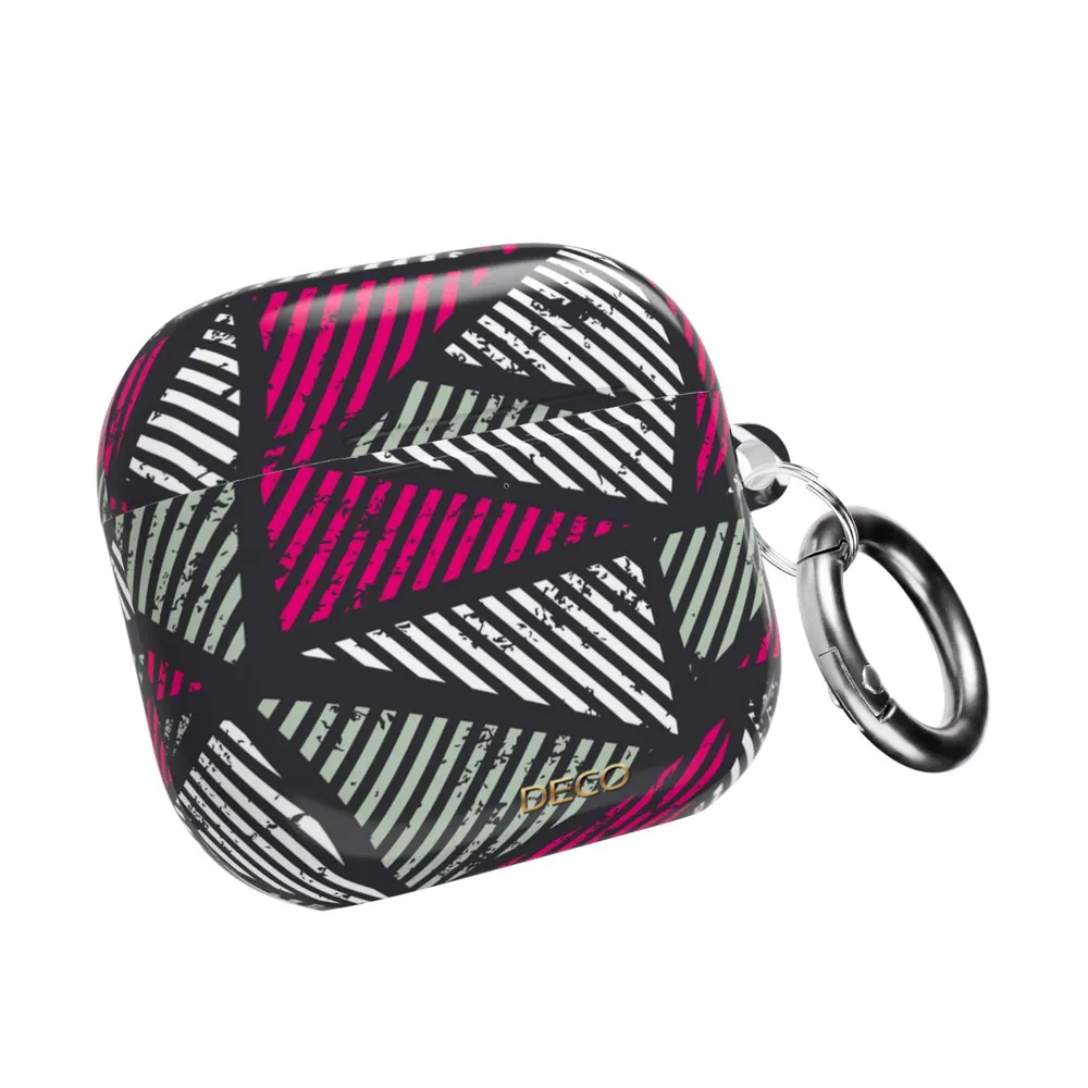 Distressed Magenta Geometric AirPod Case