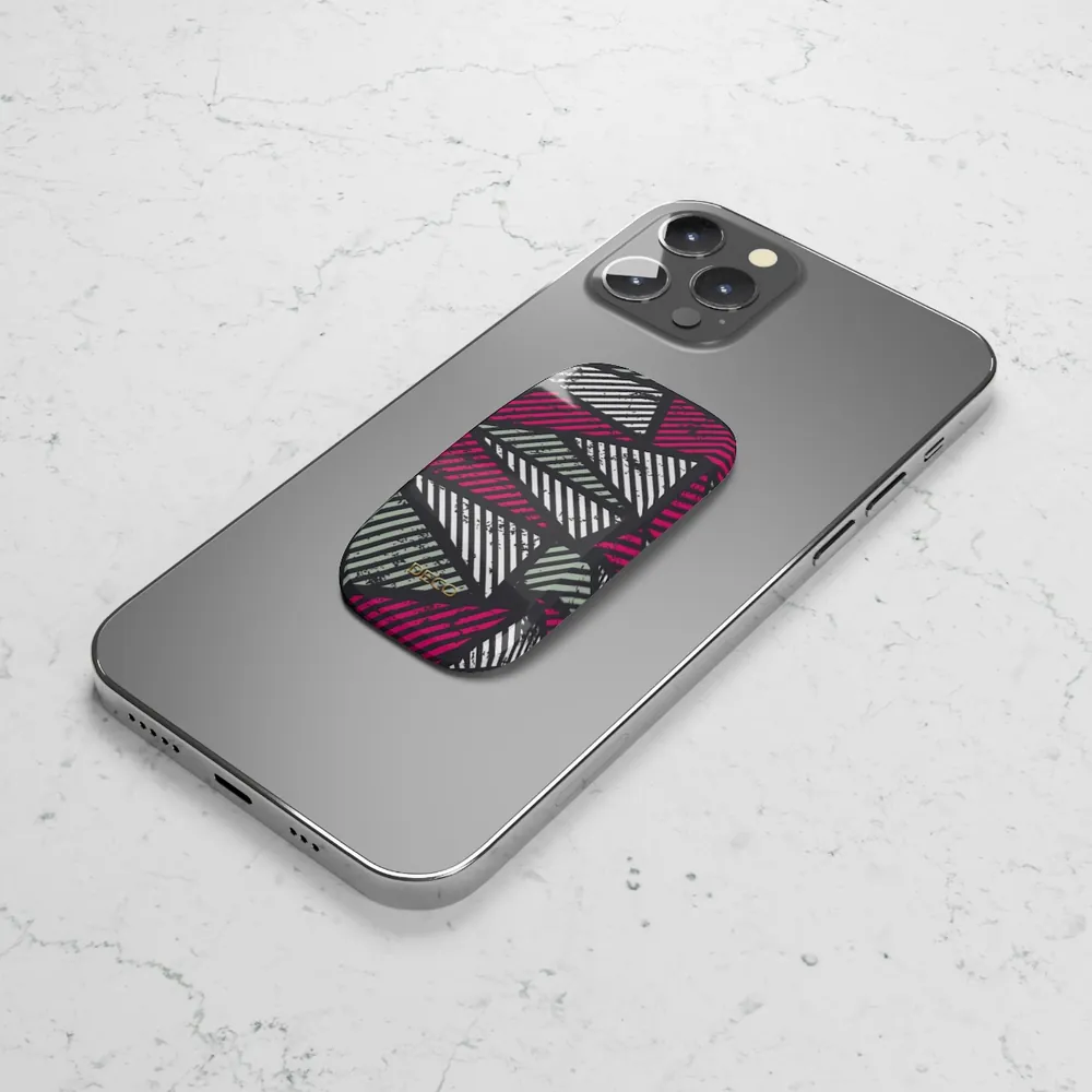 Distressed Magenta Geometric Phone Grip & Stand