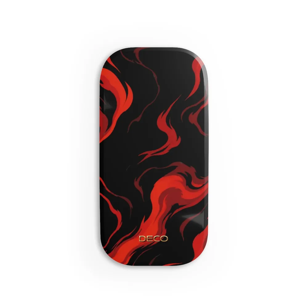 Fiery Red & Black Marble Phone Grip & Stand