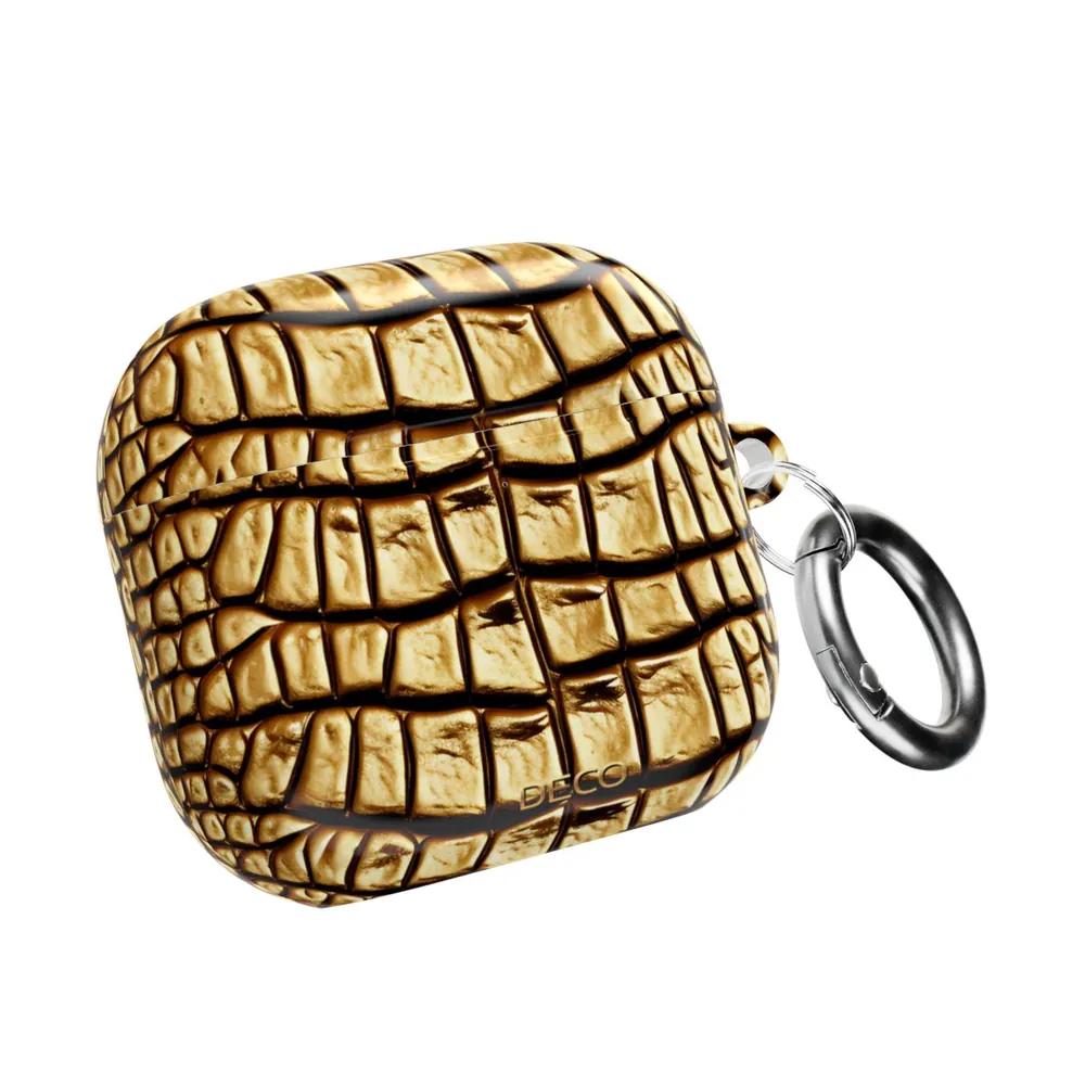 Gold Alligator Skin AirPod Case