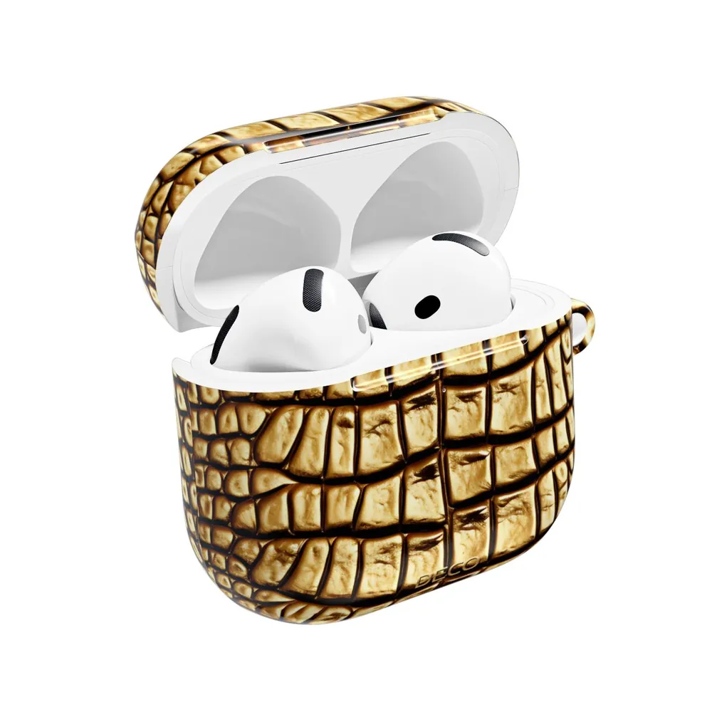 Gold Alligator Skin AirPod Case