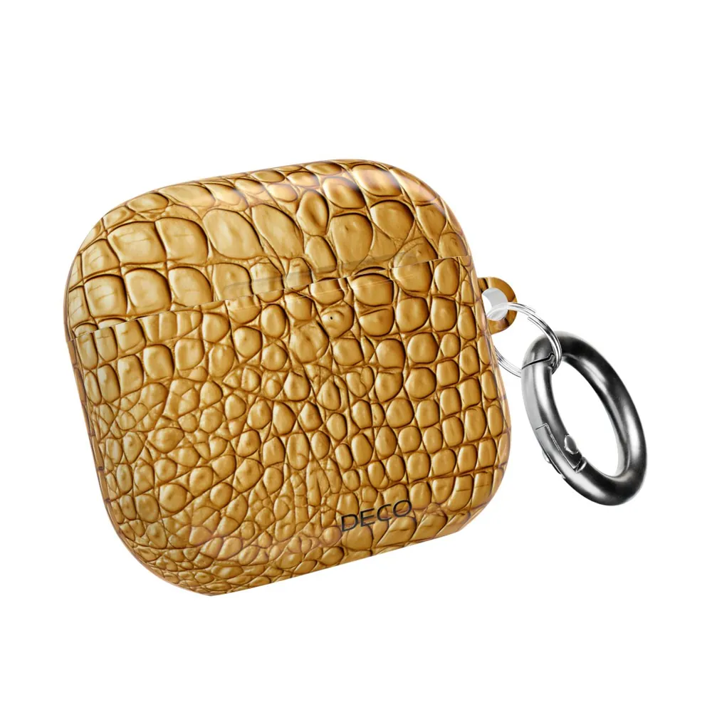 Gold Crocodile Skin AirPod Case