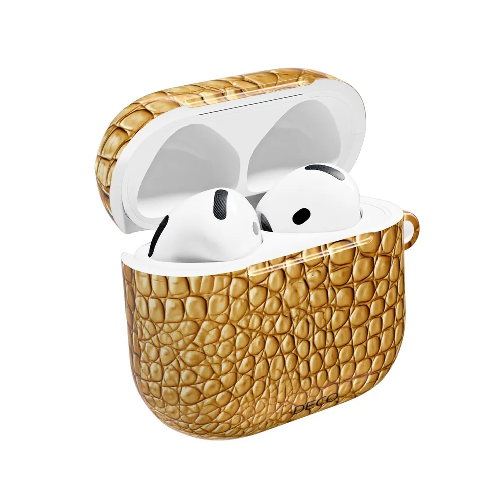 Gold Crocodile Skin AirPod Case