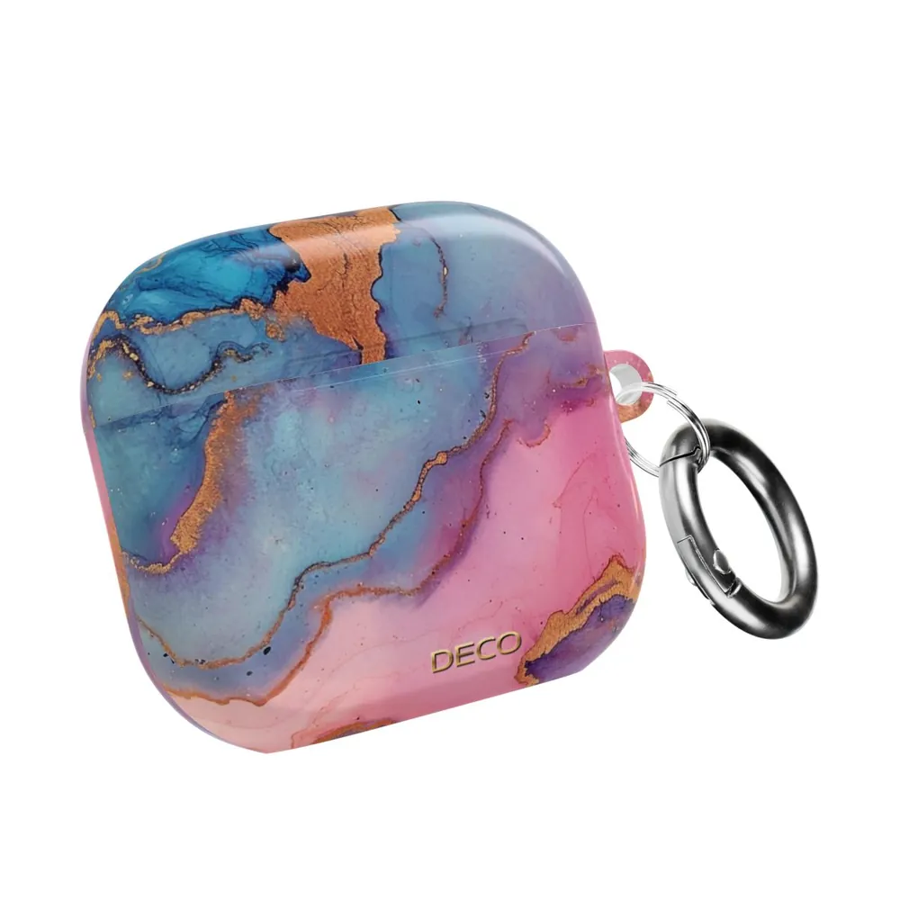 Gold Pink & Purple Watercolor Marble AirPod Case
