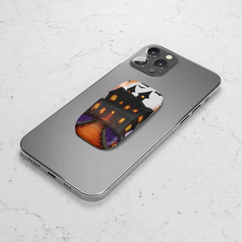 Haunted House Spooky Halloween Phone Grip & Stand