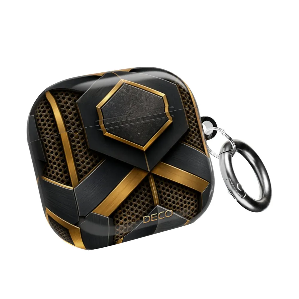 Industrial Brushed Black Metal & Brass AirPod Case
