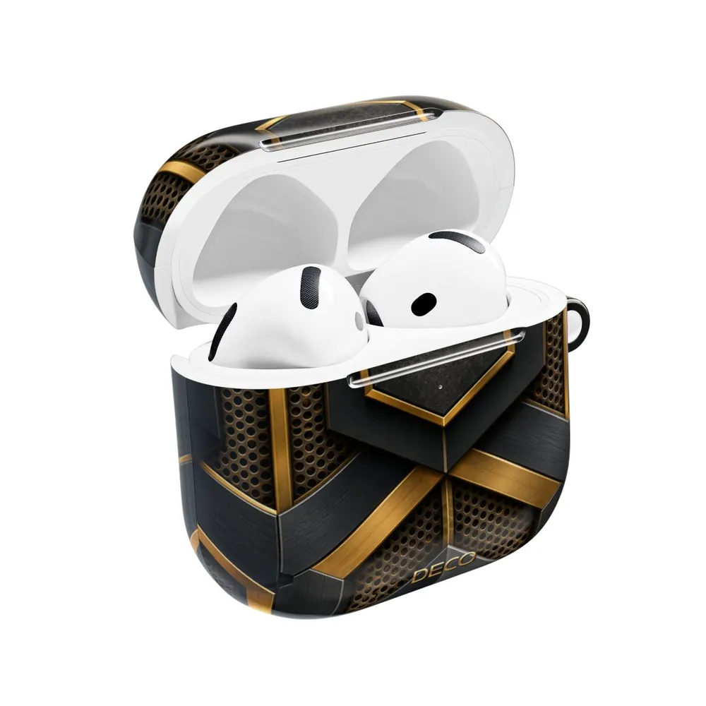 Industrial Brushed Black Metal & Brass AirPod Case