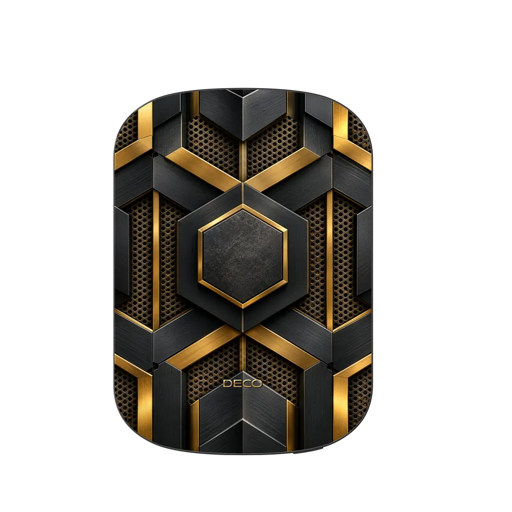 Industrial Brushed Black Metal & Brass MagSafe Power Bank