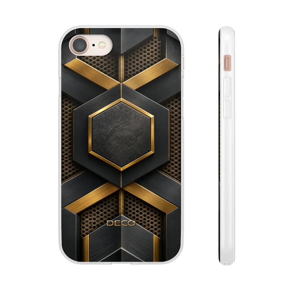 Industrial Brushed Black Metal & Brass Phone Case