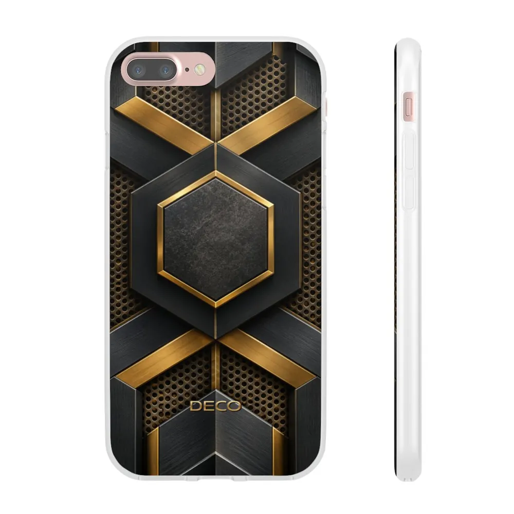 Industrial Brushed Black Metal & Brass Phone Case