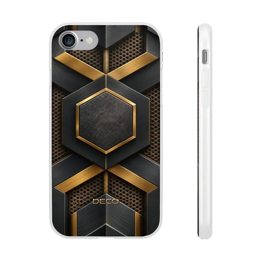 Industrial Brushed Black Metal & Brass Phone Case