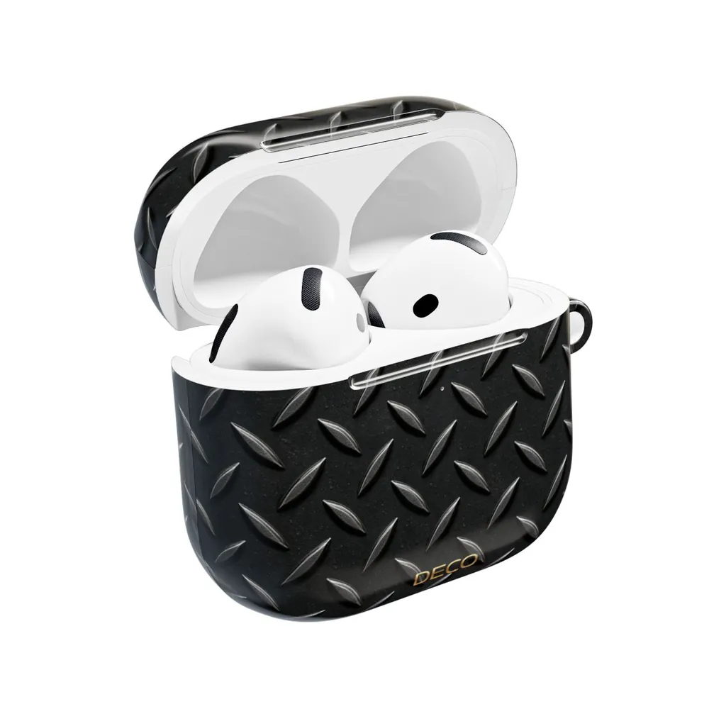 Industrial Metal Black Diamond Plate AirPod Case