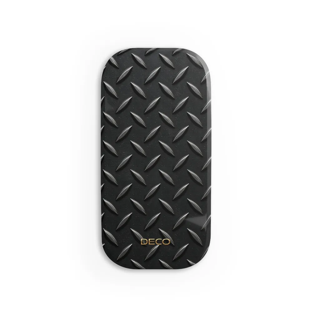 Industrial Metal Black Diamond Plate Phone Grip & Stand