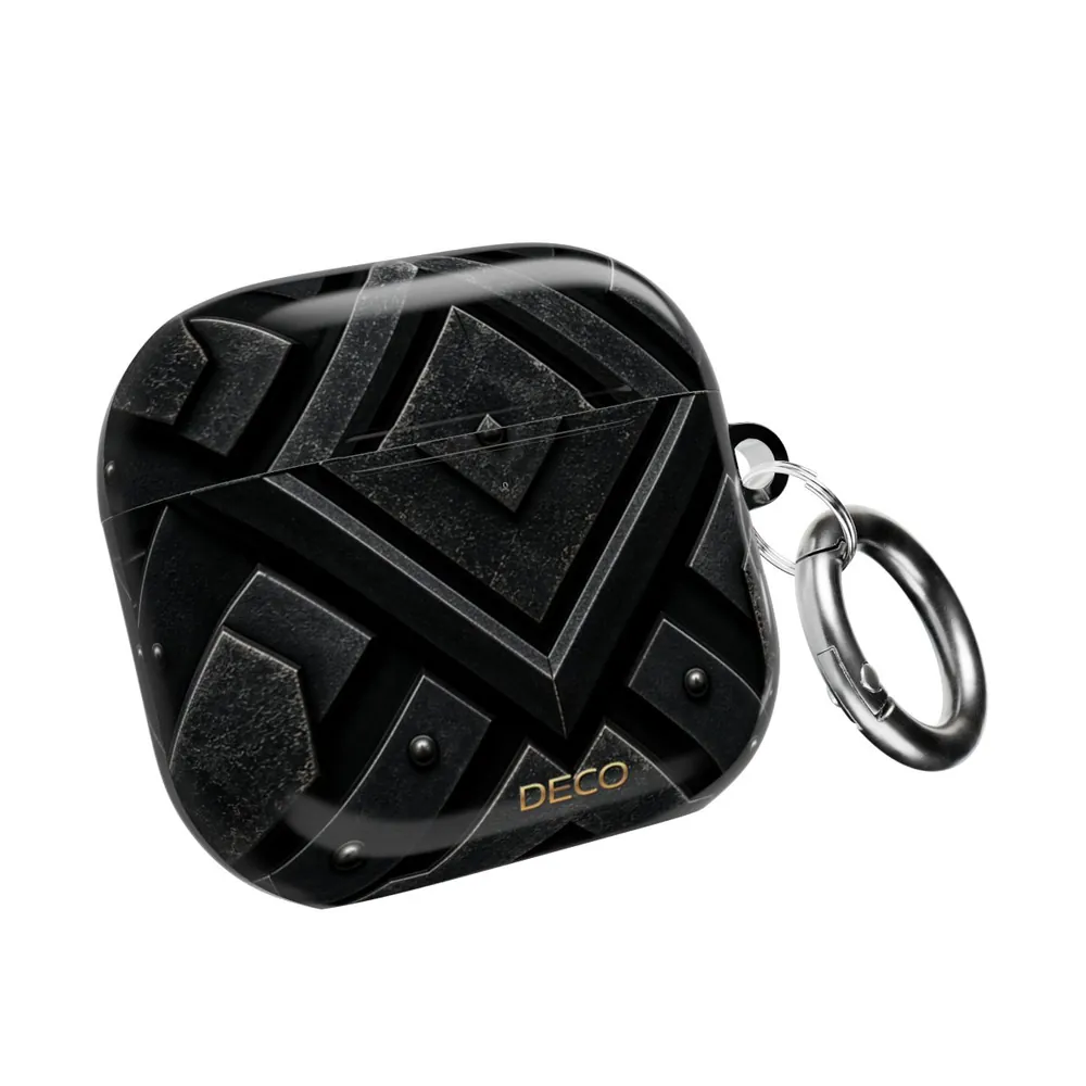Industrial Sci-Fi Black Steel AirPod Case