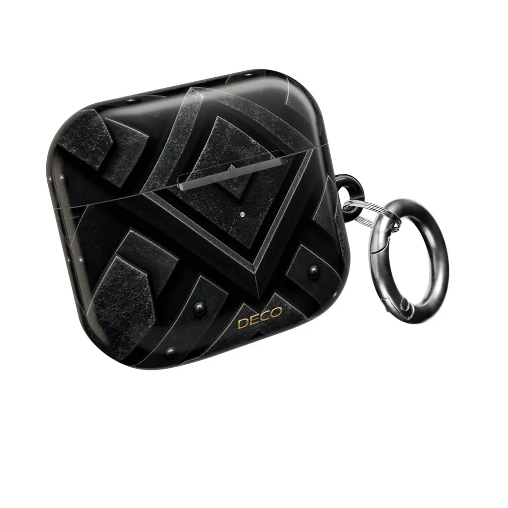 Industrial Sci-Fi Black Steel AirPod Case