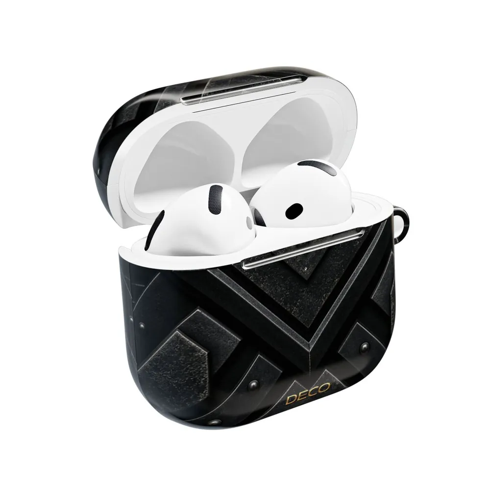 Industrial Sci-Fi Black Steel AirPod Case