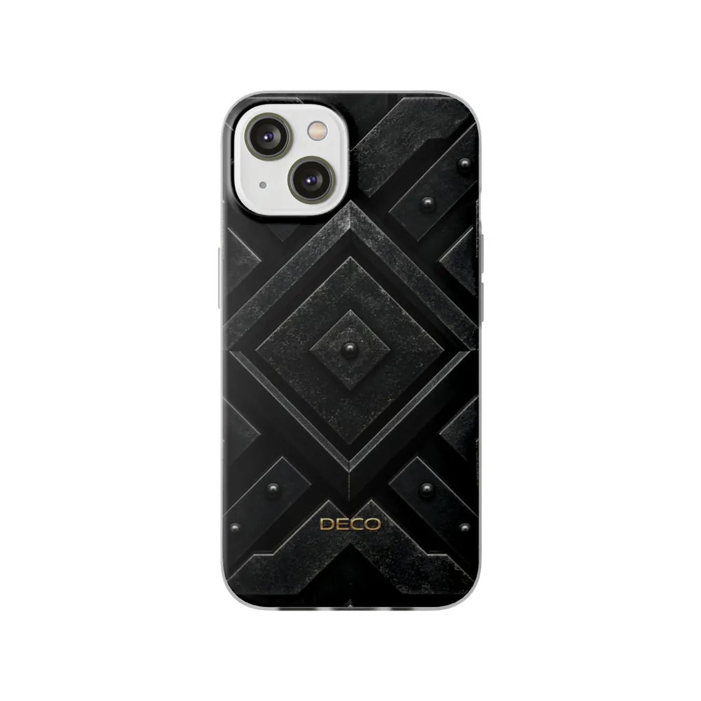 Industrial Sci-Fi Black Steel Phone Case