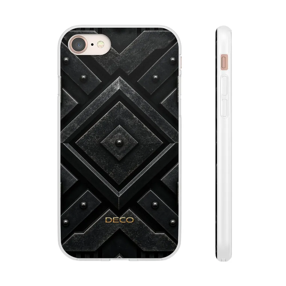 Industrial Sci-Fi Black Steel Phone Case