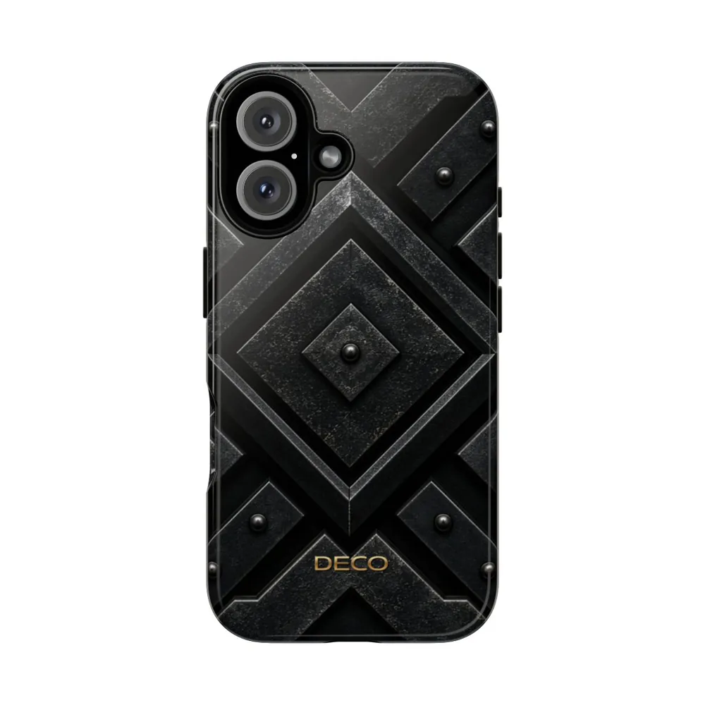 Industrial Sci-Fi Black Steel Tough Phone Case