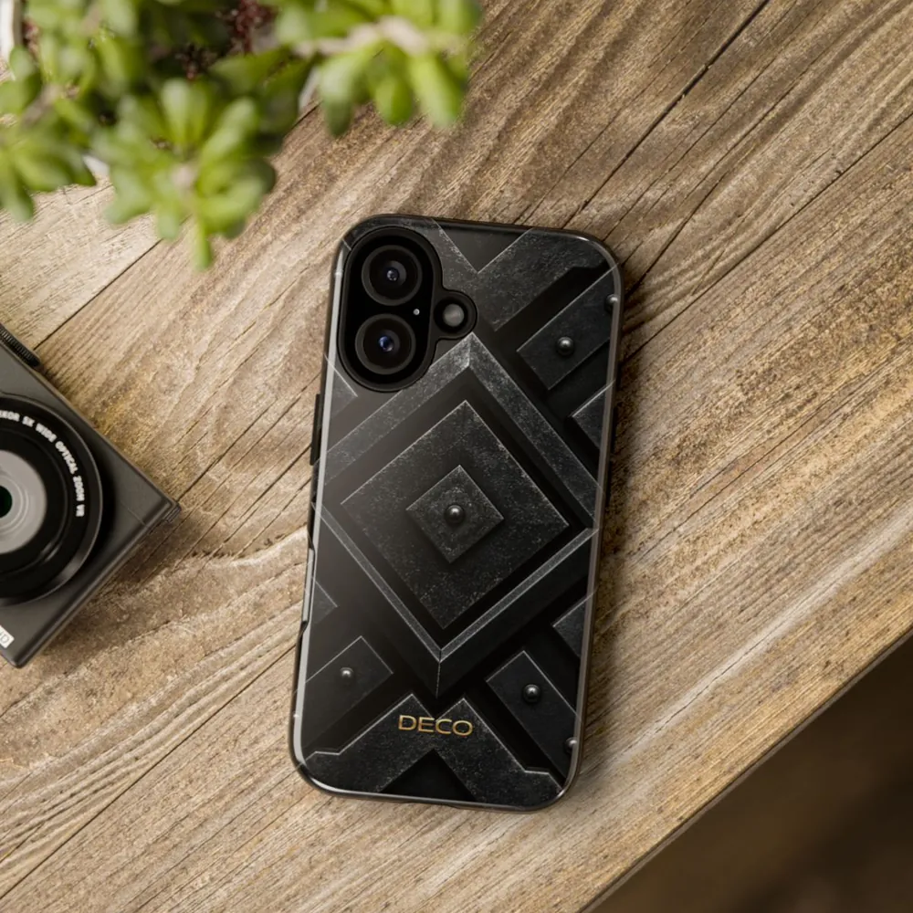 Industrial Sci-Fi Black Steel Tough Phone Case