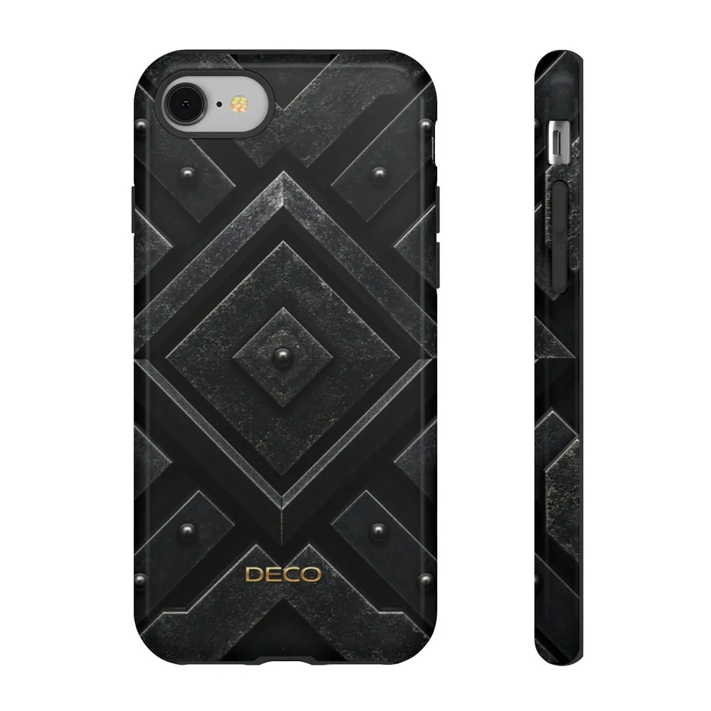 Industrial Sci-Fi Black Steel Tough Phone Case