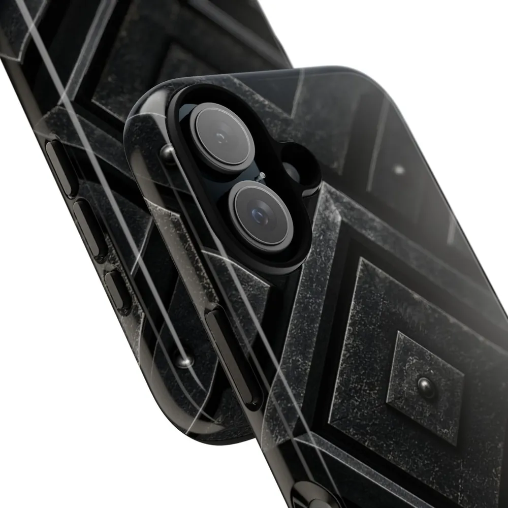 Industrial Sci-Fi Black Steel Tough Phone Case