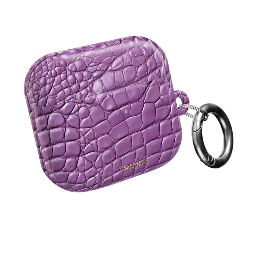 Lavender Alligator Skin AirPod Case