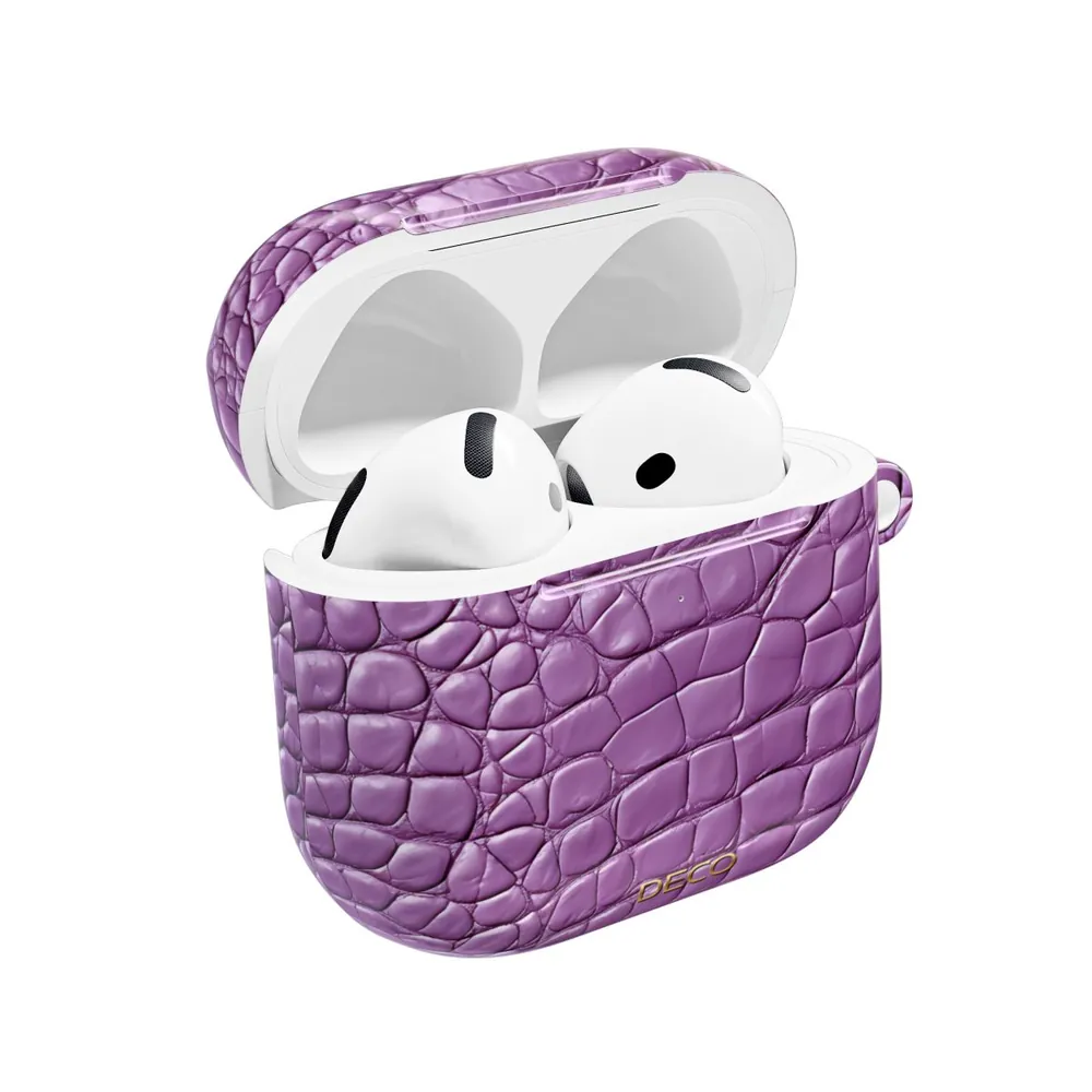 Lavender Alligator Skin AirPod Case