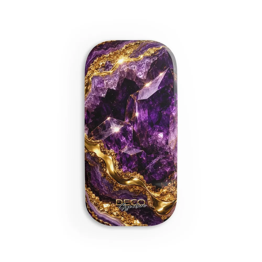 Luxury Amethyst & Gold DECO Signature Phone Grip & Stand