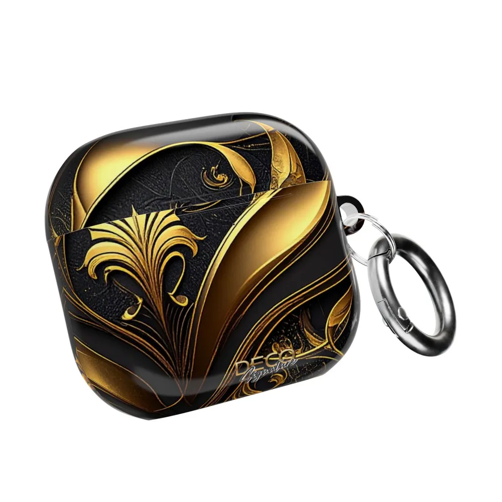Luxury Black & Gold Inlay DECO Signature AirPod Case