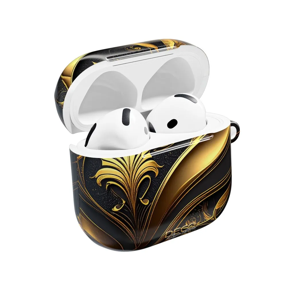 Luxury Black & Gold Inlay DECO Signature AirPod Case