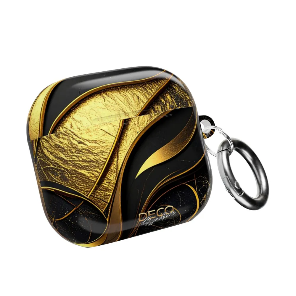 Luxury Black & Gold Texture DECO Signature AirPod Case