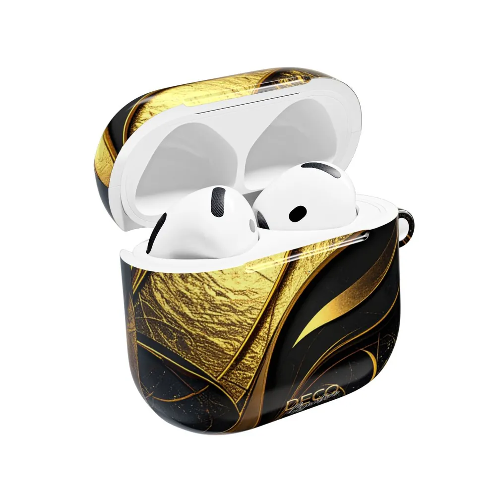 Luxury Black & Gold Texture DECO Signature AirPod Case