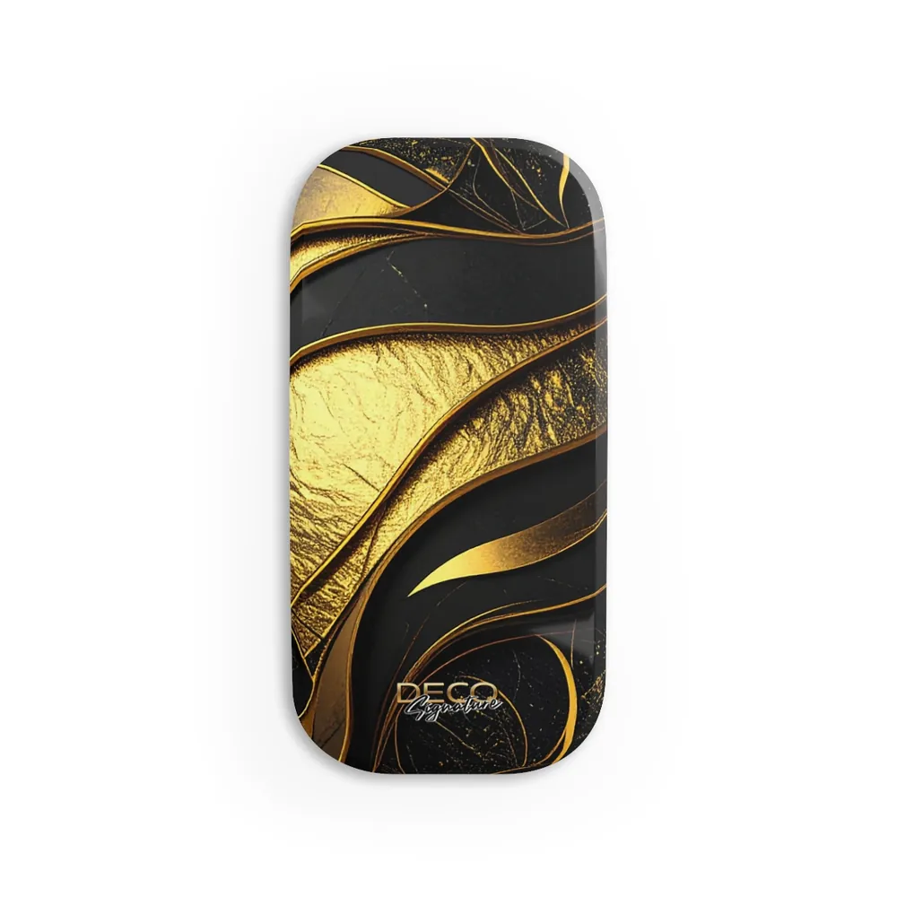 Luxury Black & Gold Texture DECO Signature Phone Grip & Stand