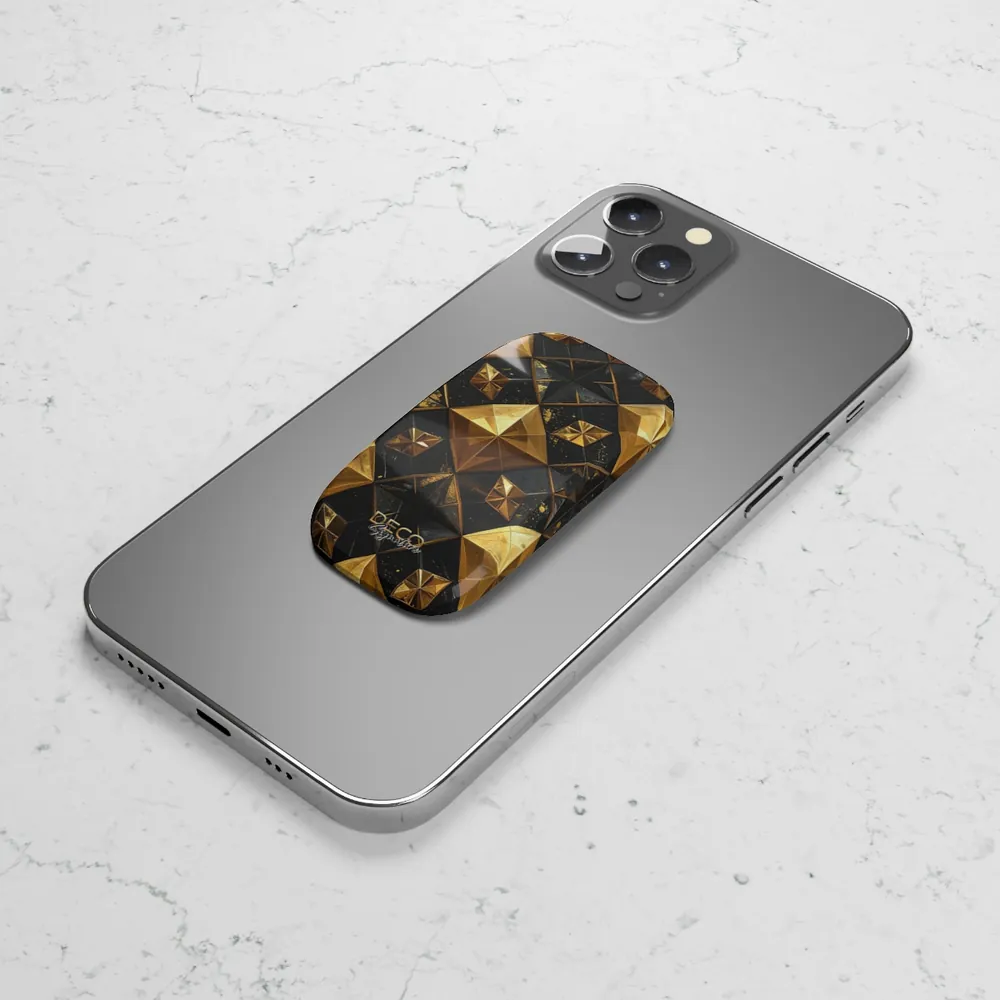 Luxury Black & Gold Tile DECO Signature Phone Grip & Stand