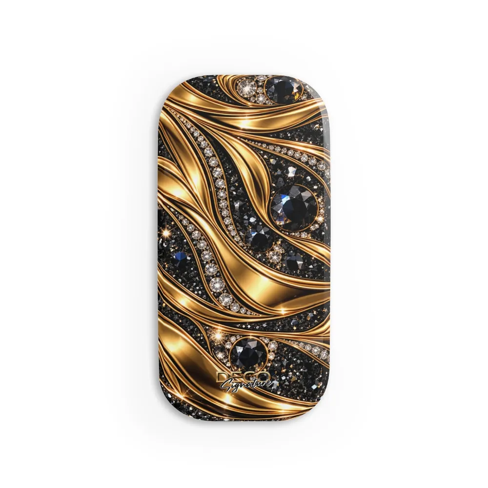 Luxury Gold & Black Diamonds DECO Signature Phone Grip & Stand