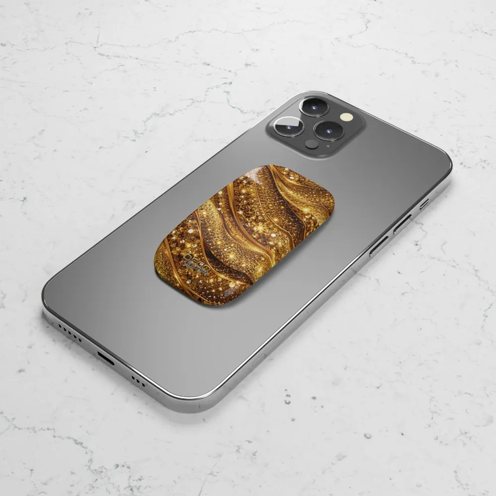 Luxury Gold Glitter Pop DECO Signature Phone Grip & Stand